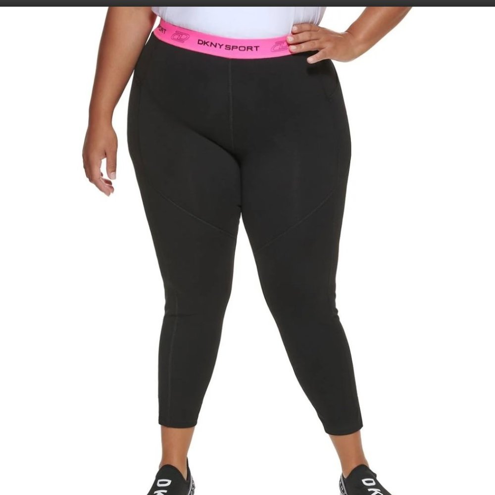 NWT DKNY SPORT PLUS HIGH WAIST FITNESS ATHLETIC LEGGINGS - 2x